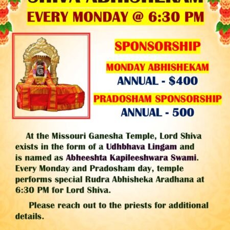 Monday - Rudra Abhishekam