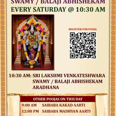 Saturday - Balaji Abhishekam