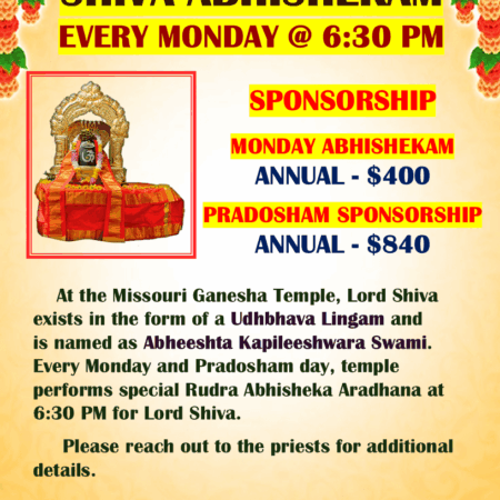 Monday - Rudra Abhishekam